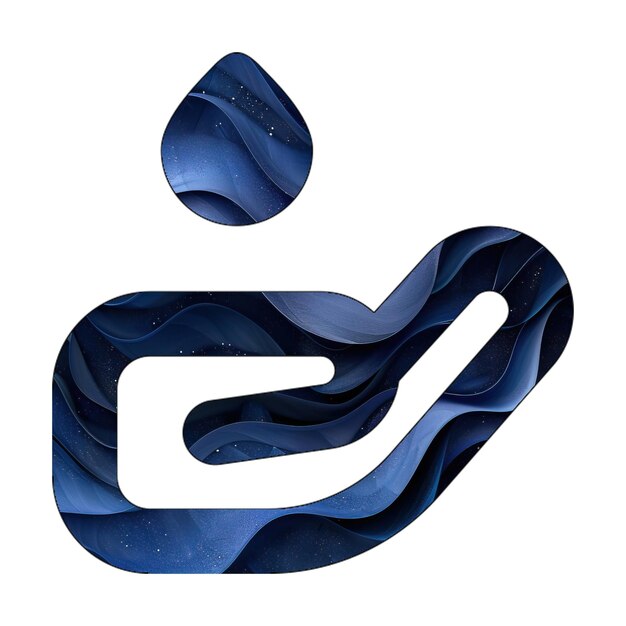 icona foto mano che tiene l'acqua blu gradiente sfondo stile di progettazione