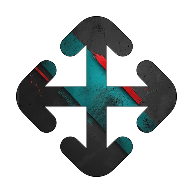 icona frecce diagonale nero verde rosso