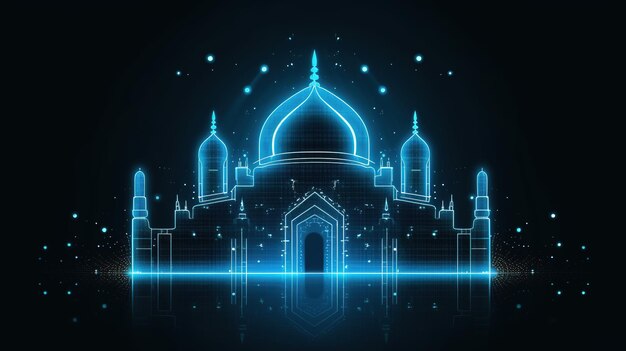 icona islamica IdUlFitr Ramzan Hijra Anno nuovo islamico Bakrid EidalAdha Moharam e Miladi Nabi Generative ai