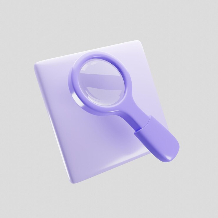 Icona lente di ingrandimento con concetto di simbolo del pulsante Zoom in stile cartone animato 3d rendering illustrazione
