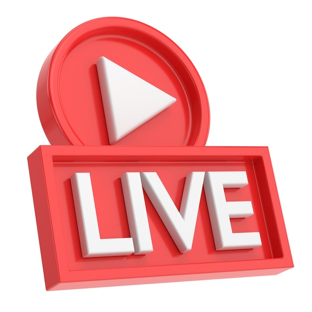 Icona live 3D Streaming live