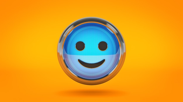 icona lucida Smiley rendering 3d