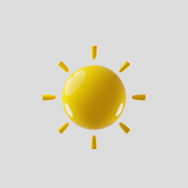 Icona meteo sole rendering 3d