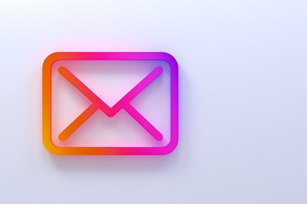 Icona posta design minimal logo rendering 3d