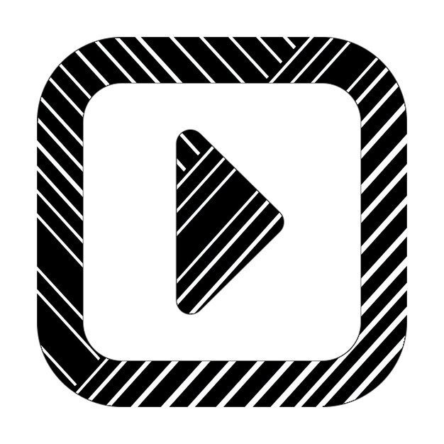 icona quadrata a destra linee diagonali bianche e nere