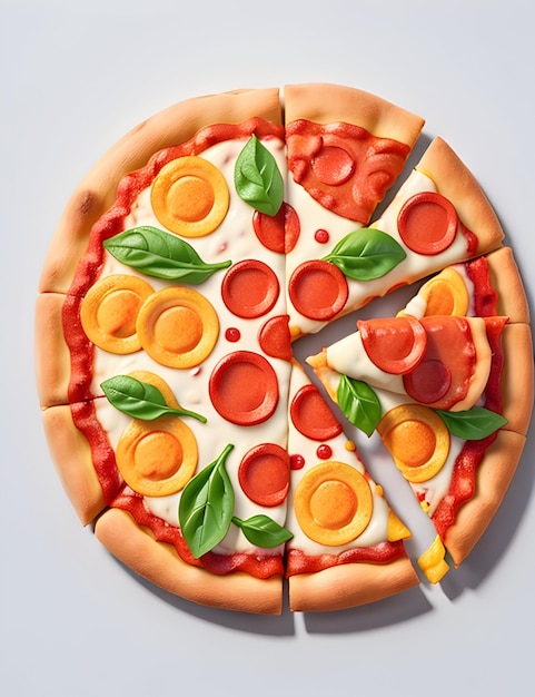Icona vettore di rendering realistico 3d per pizza