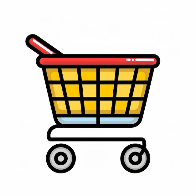 Icona vettoriale di un carrello della spesa per le piattaforme di e-commerce