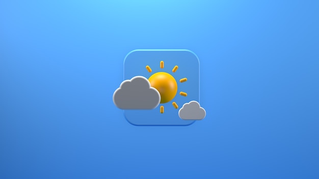 Icone delle previsioni del tempo con rendering 3D della nuvola