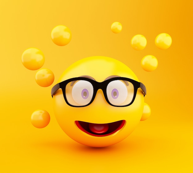 Icone di Emoji 3d con espressioni facciali.