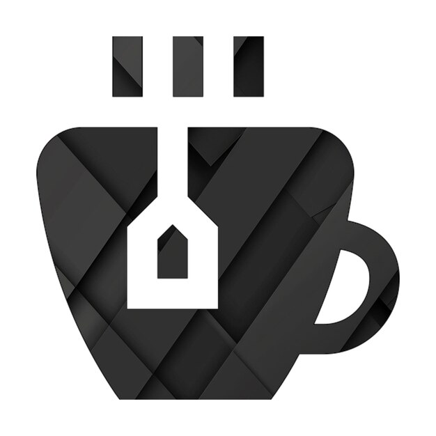 Icone di immagine tazza di tè sfondo rettangolo nero