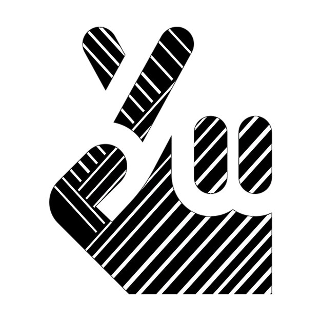 icone foto dita della mano incrociate icona linee diagonali bianche e nere