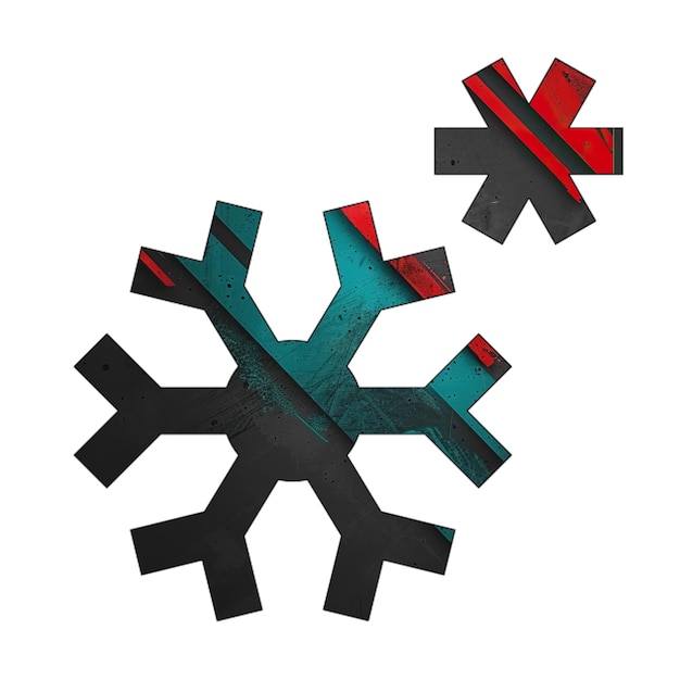 icone foto fiocchi di neve icona diagonale nero verde rosso
