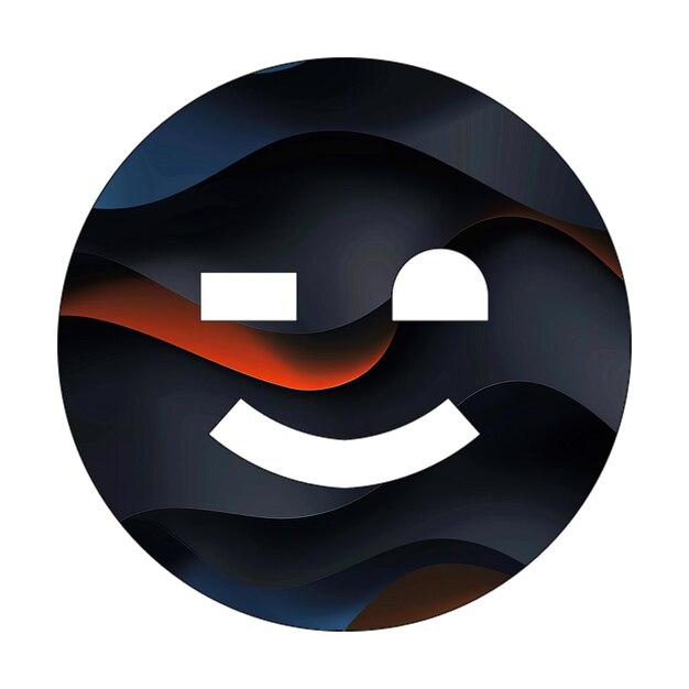 icone foto sorriso occhiolino icona oscuro nero arancione onde consistenza