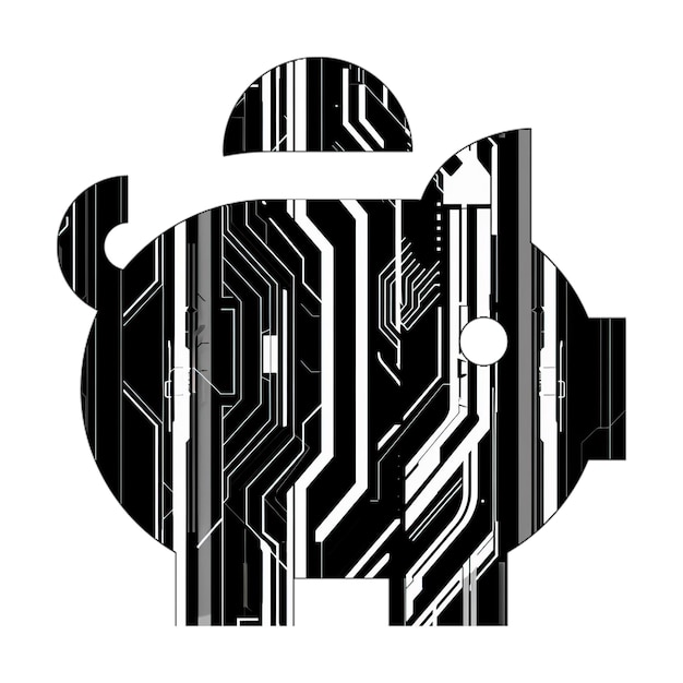 icone fotografiche icona della banca dei maiali texture tecnologiche bianche e nere