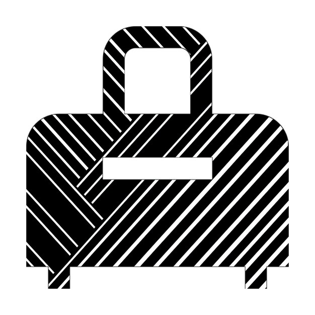 icone fotografiche icona di bagaglio rotolante linee diagonali bianche e nere