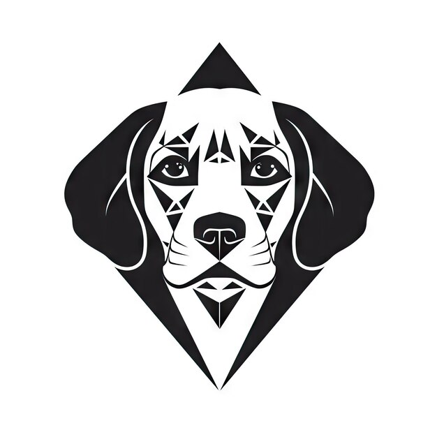 Iconia di Beagle Cane Silhouette Nera Pittogramma di cucciolo Contorno di animale domestico Simbolo Beagle Isolato su sfondo bianco Illustrazione generativa AI