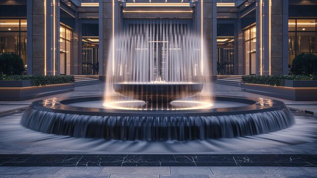 Iconic Commercial Plaza Fountain Landmark Icon