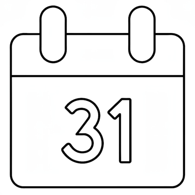 Iconica del calendario con il numero 31