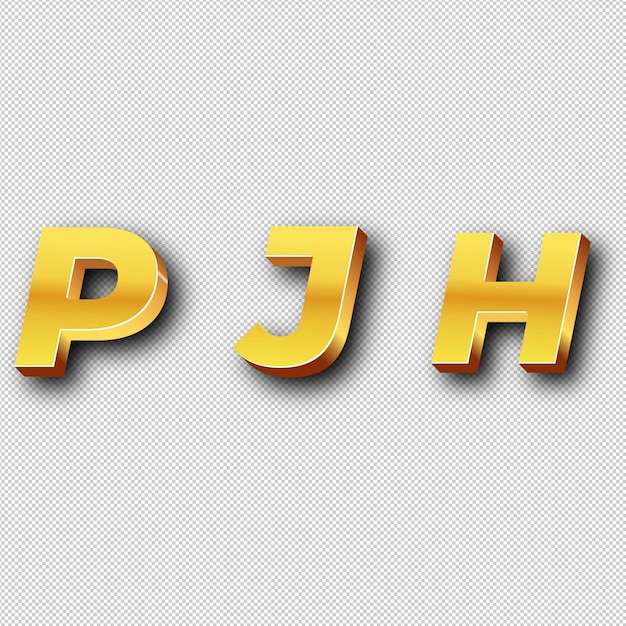 Iconica del logo PJH Gold sullo sfondo bianco isolato trasparente