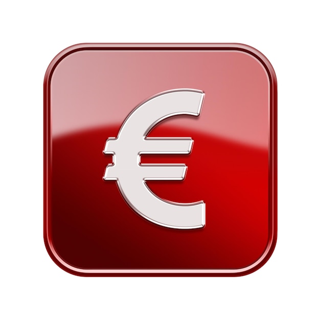 Iconica dell'euro rosso lucido