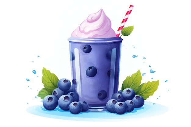 Iconica di Blueberry Smoothie su sfondo bianco ar 32 v 52 Job ID ad9d3d6ed606477eb9296b7d1157a9bf