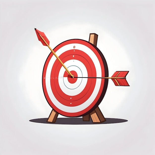 Iconica di Bullseye Obiettivo obiettivo Successo obiettivo Colpo diretto Precisione di mira Simbolo di tiro con l'arco Affari s