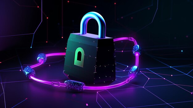 Iconica di chiusura del lucchetto Sito web e Internet Sicurezza 3D