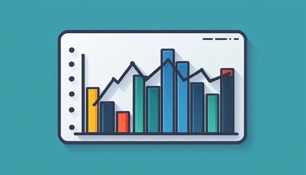 Iconica di grafico a linea piatta Un'illustrazione per la visualizzazione dei dati