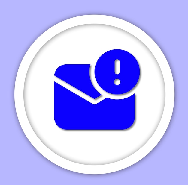 Iconica di notifica di e-mail con un segno d'ascolto su uno sfondo viola