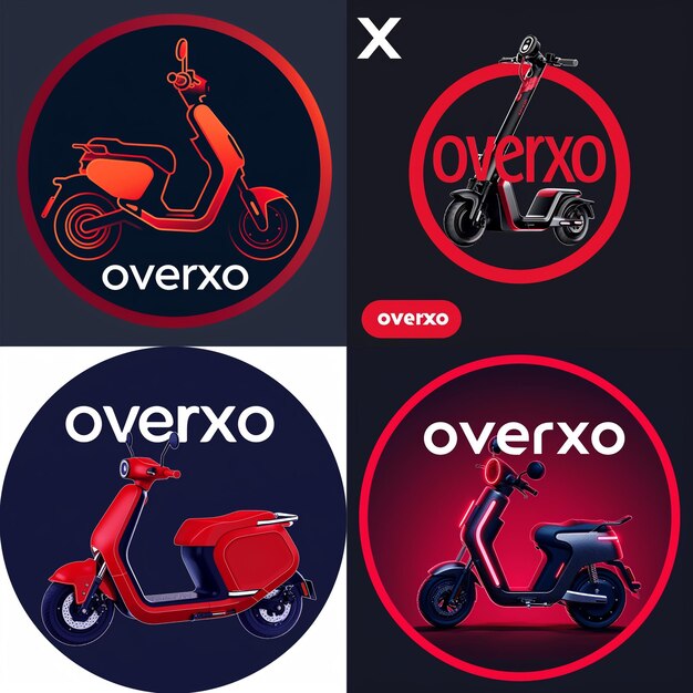 Iconica di un set di scooter elettrici caricati