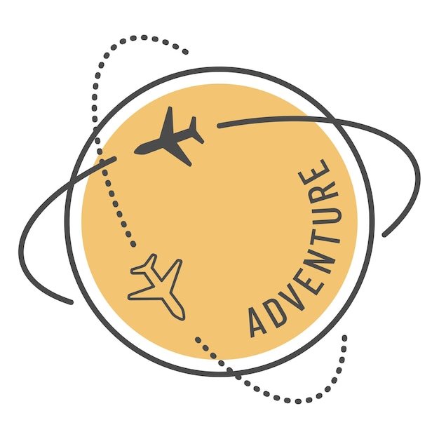 Iconica di viaggio aereo gialla PNG sullo sfondo trasparente