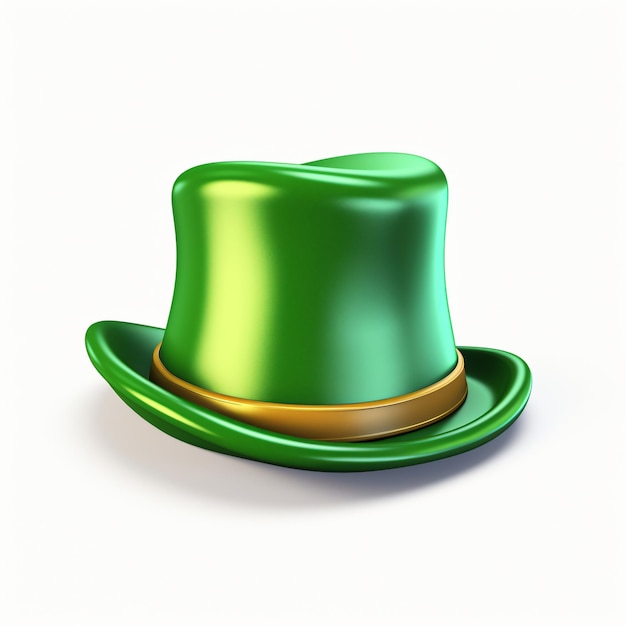 Iconica rendering 3D del cappello del leprechaun del giorno di San Patrizio generata dall'AI