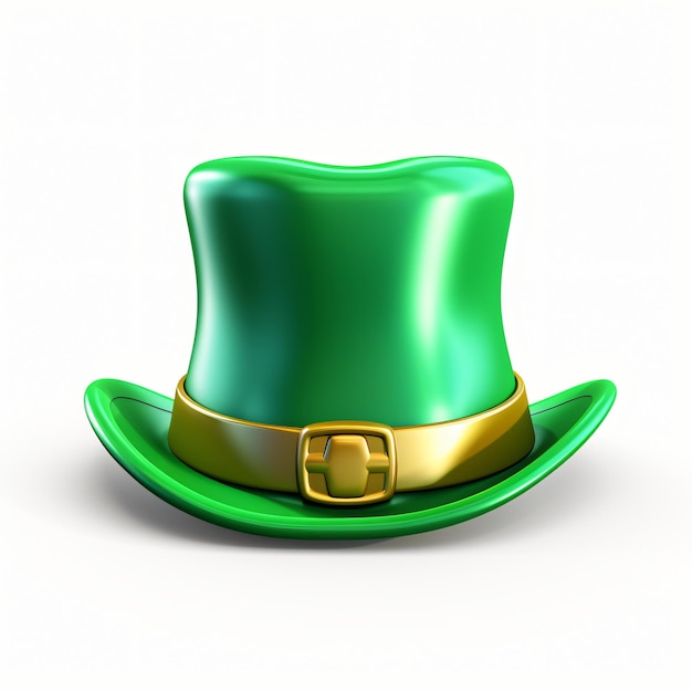 Iconica rendering 3D del cappello del leprechaun del giorno di San Patrizio generata dall'AI