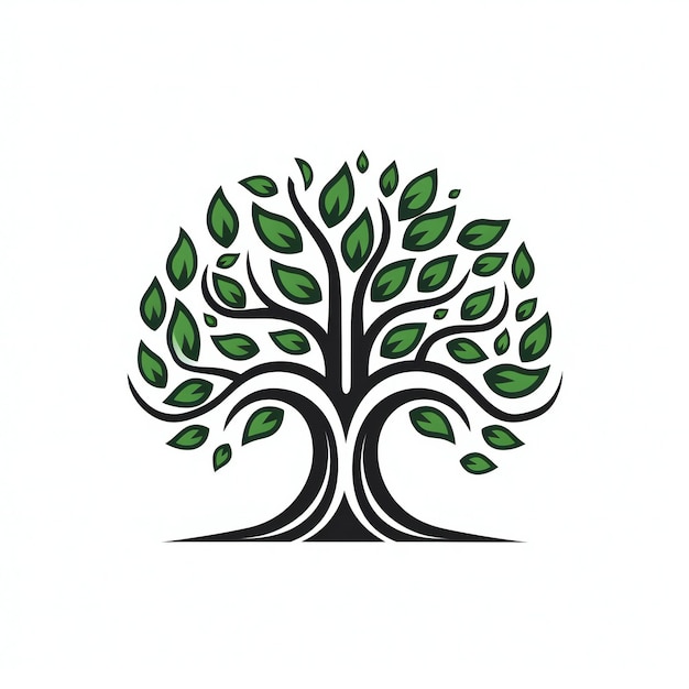 Iconica unica del logo dell'albero