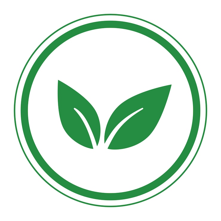 Foto iconica verde del logo vegano sfondo trasparente png