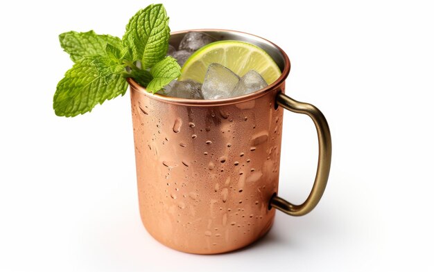 Icy Copper Mug Delight su sfondo bianco