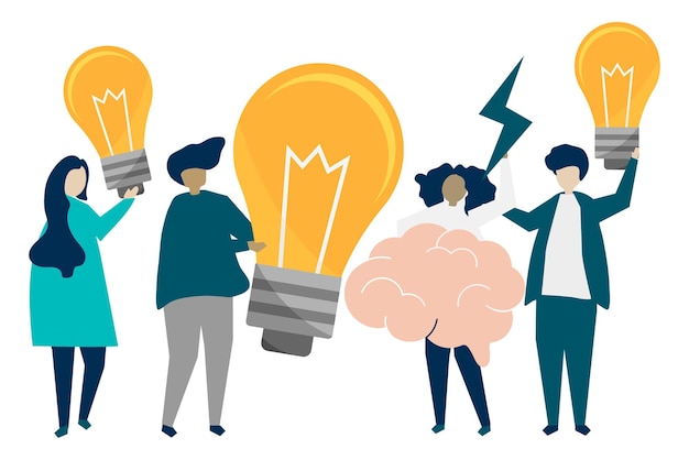 Idea creativa illustrazione png sfondo trasparente