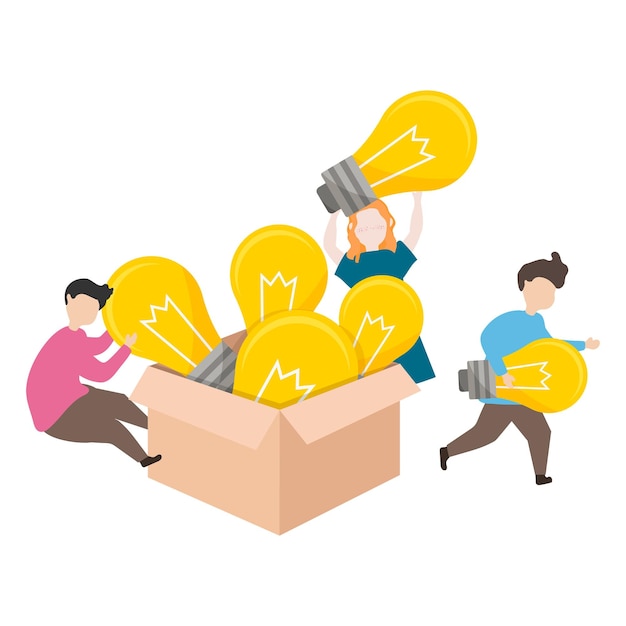 Idea creativa illustrazione png sfondo trasparente