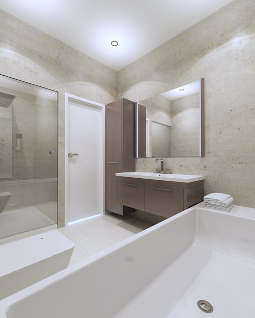 Idea di bagno minimalista in casa privata