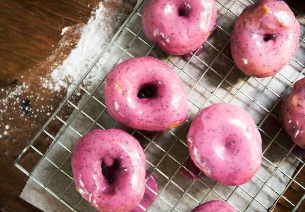 Idea di ricetta di fotografia di cibo fatto in casa ciambelle