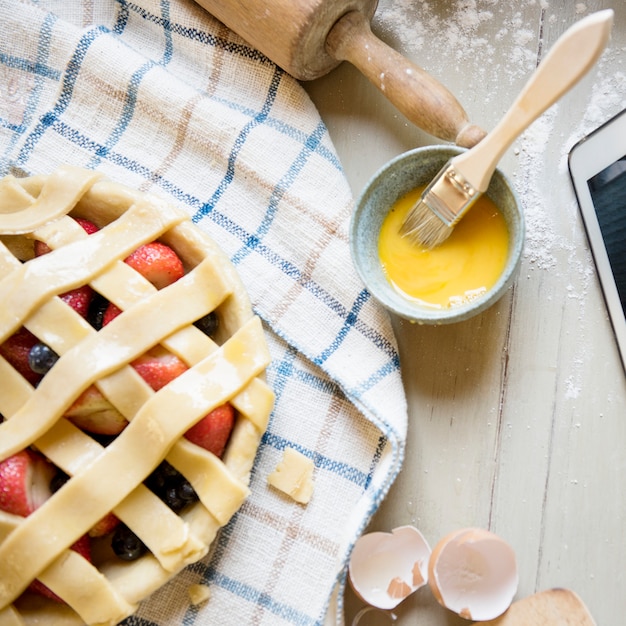 Idea di ricetta di fotografia di cibo torta di fragole