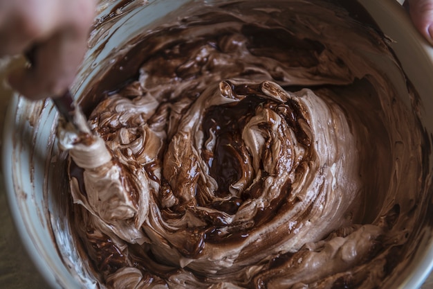 Idea di ricetta di fotografia di glassa di cioccolato cibo