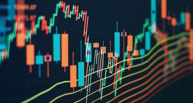 Idea imprenditoriale di tendenze economiche e design di tutte le opere d'arte. Fondo astratto di finanza