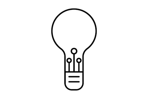 Idea lampadina linea icona sito web simbolo intelligenza artificiale segno nero per app o web