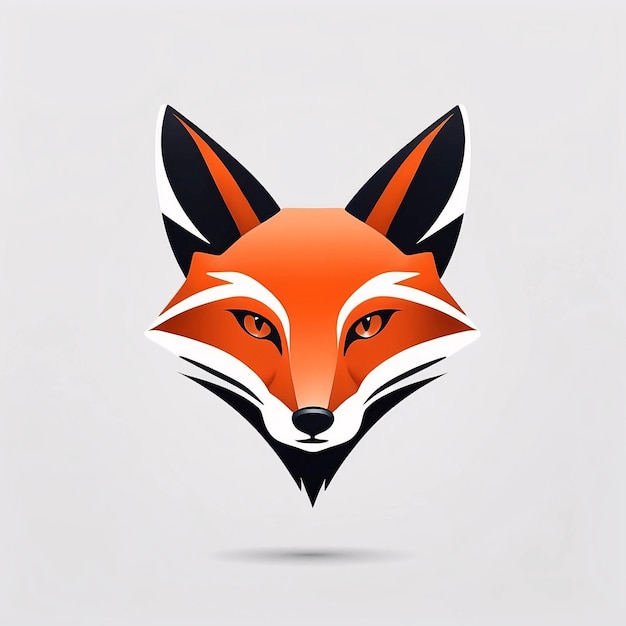 Ideazione di design del logo dell'illustrazione della testa di volpe minimalista e semplice