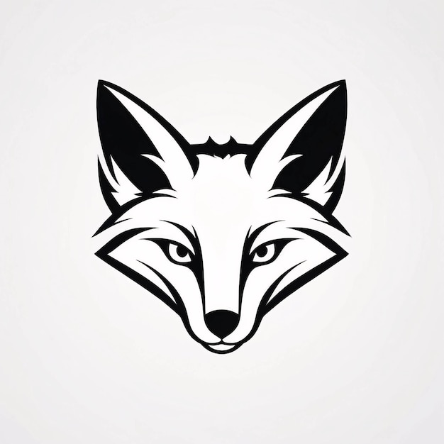 Ideazione di design del logo dell'illustrazione della testa di volpe minimalista e semplice
