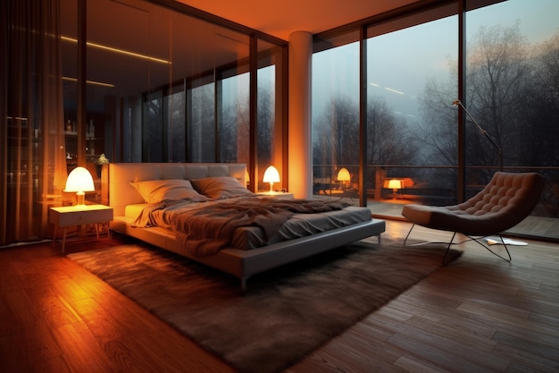 Idee di design per la camera da letto Idee di design moderno e creativo camera da letto minimalista straordinaria ed elegante nera moderna lussuosa opulenta moderna di lusso modernabarocca Generative AI