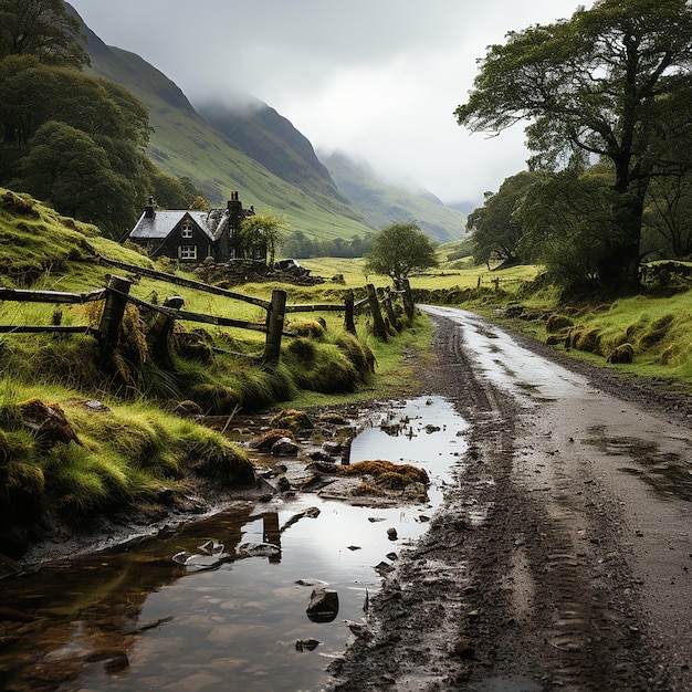 Idilliaco villaggio delle Highlands scozzesi in mezzo a un paesaggio mozzafiato