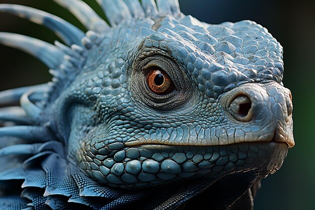 Iguana blu in primo piano Iguana blu a testa blu Grand Cayman