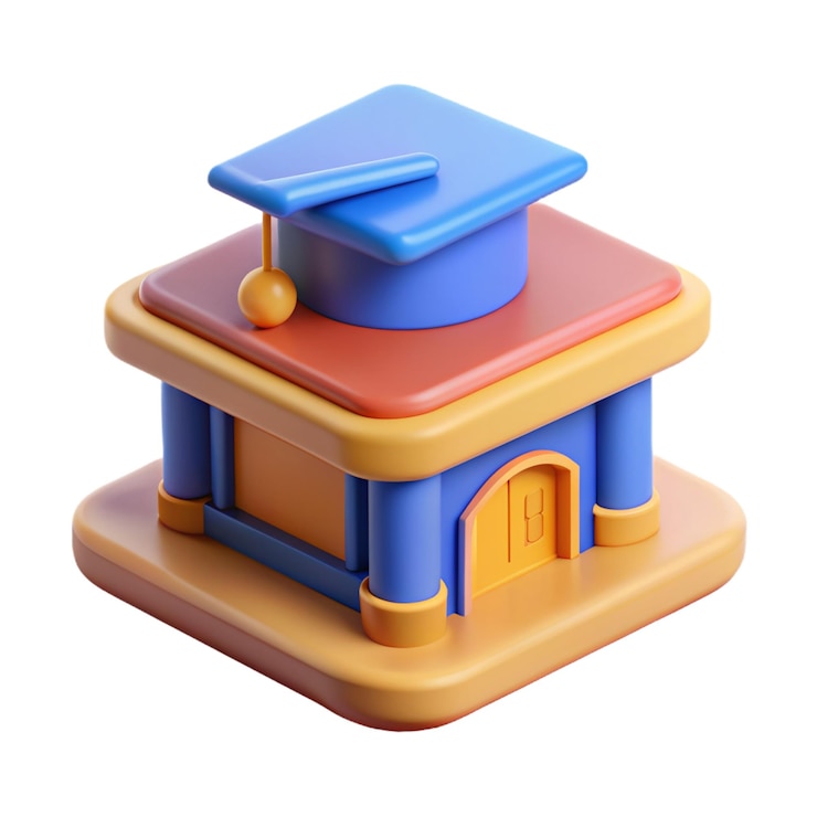 Photo ikon sekolah konsep render 3d ilustrasi vektor ikon pendidikan